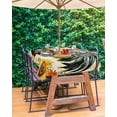 thumbnail image 3 of Fsddascl Retro Rooster Outdoor Tablecloth - 60x102 Inch Rectangle Dining Table Cover, Sunflower Watercolor Farmhouse Animals Waterproof Outdoor Table Cloth with Umbrella Hole & Zipper for Patio, 3 of 7