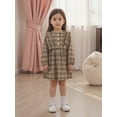 thumbnail image 4 of Miaouyo 0-3T Toddler Baby Girls Plaid Spring Autumn Dress Long Sleeve Round Neck Button Up A-line Dress, 4 of 9