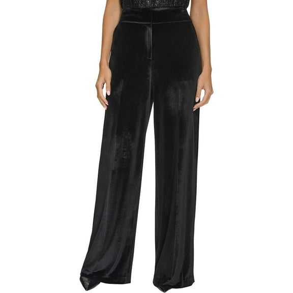 Calvin Klein Womens Pocket Velvet Wide Leg Pants