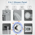 thumbnail image 6 of Zamery Shower Panel Tower System Adjustable Rainfall Head 3-Setting Handheld Shower 2 Body Jets Areas Mixer Taps Temperature Display Wall Mounted Shower Unit Stainless Steel, Black, 6 of 9