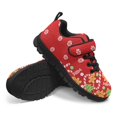 thumbnail image 4 of CHAQLIN Christmas Shoes for Girls Gingerbread Candy Cane Sneakers Lightweight Mesh Walking Shoes Hook and Loop Hiking Casual Athletic Running Shoe with Single Buckle, 4 of 7