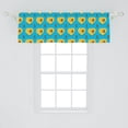 thumbnail image 1 of Ambesonne Fruit Window Valance, Ripe Halved Canistel Patterns and Pips Natural Citruses Caramel Seeds, Curtain Valance for Kitchen Bedroom Decor with Rod Pocket, 54" X 18", Earth Yellow and Sky Blue, 1 of 2