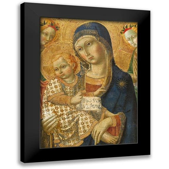 Italy 19th Century 11x14 Black Modern Framed Museum Art Print Titled - Virgin and Child Enthroned
