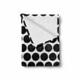 thumbnail image 2 of Dots Soft Flannel Fleece Throw Blanket, Brush Stroke Paint Hipster Theme Dots as Grungy Round Shapes Background Theme, Cozy Plush for Indoor and Outdoor Use, 60" x 80", Black and White, by Ambesonne, 2 of 6