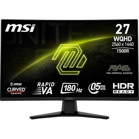 MSI 27" Curved WQHD (2560x1440) HDMI DP 180Hz 0.5ms Gaming Monitor - MAG 274CQFW