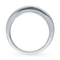 thumbnail image 4 of BERRICLE Sterling Silver 5-Stone Wedding Rings Channel Set Emerald Cut Cubic Zirconia CZ Anniversary Half Eternity Ring for Unisex, Rhodium Plated Size 7, 4 of 9