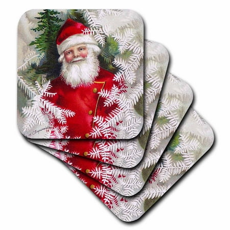 

3dRose Clapsaddle  Santa Claus Soft Coasters set of 4