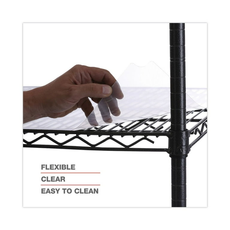Shelf Liners For Wire Shelving, Clear Plastic, 48w x 18d, 4/Pack Shelf Liners For Wire Shelving, Clear Plastic, 48w x 18d, 4/Pack