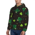 thumbnail image 3 of Pofeuu St. Patrick's Day8 Print Mens Casual Hooded Collar Drawstring Hoodies Pullover Sweatshirts Casual Long Sleeve Shirts-Medium, 3 of 7