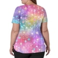 thumbnail image 5 of Dweltoz Print Scrub Top for Women Short Sleeve Stretch Scrub Shirt Classic Fit V Neck Scrub Tops Fade Resistant Breathable Scrubs With 2 Pockets,Multicolor XL, 5 of 5