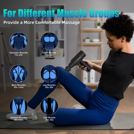 HUAUOO UNITC MINI MASSAGE GUN WITH HEAT AND COLD, DEEP TISSUE MESSAGER WITH 6 HEADS, GIFTS