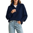 thumbnail image 2 of Zormilly Oversized Sweaters for Women Long Sleeve Mock Neck Soft Sweaters with Buttons Business Casual Tops, S-3XL, 2 of 9