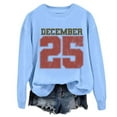 thumbnail image 1 of Crop Top Chandail en Molleton Femmes Chandails en Molleton Usés Manches Colorées Chandail à Capuche Thème Décontracté Col Rond Chandail Léger Doux Manches Longues avec Design Imprimé Festif pour Confortable m Bleu, 1 of 2