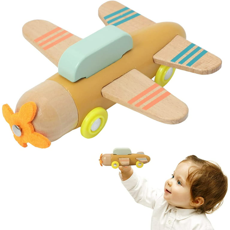 Wooden Airplane Toys - Wooden Airplane Play Set - Air Transport Toy-Montessori  Fine Motor Skills Toys for 1 2 3 4 Year Old Open Ended Play for Toddler,  Babies, Boys and Girls 