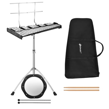 Sonart 32 Note Glockenspiel xylophone Percussion Bell Kit w/ Adjustable Stand