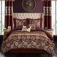 thumbnail image 3 of Nanshing  Brie 9 Piece Floral Jacquard Comforter Set Red Gold - Queen, 3 of 5