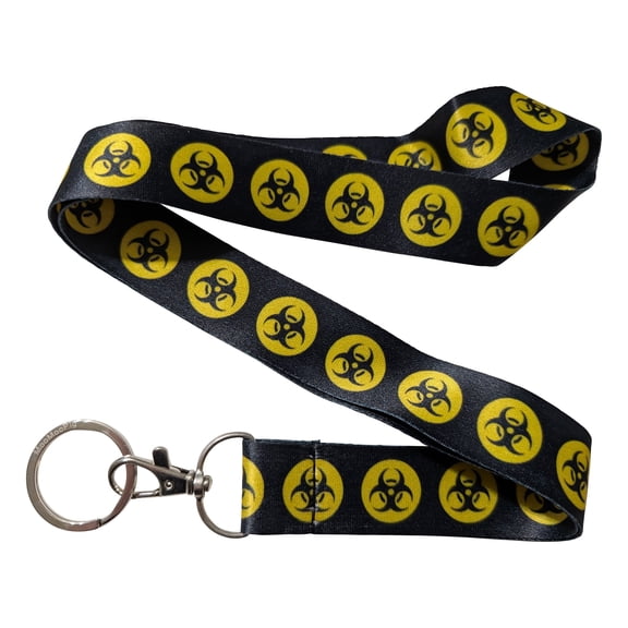 Biohazard Symbol Black Keychain Lanyard