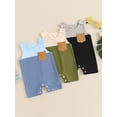 thumbnail image 4 of Aojekbee Baby Boy Tank Top Romper Casual Contrast Color Round Neck Sleeveless Jumpsuit Infant Toddler Overalls, 4 of 10