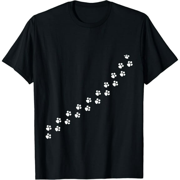 Paw Prints T-Shirt men and women can wear, black, white, gifts