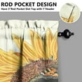 thumbnail image 5 of Sunflower Kitchen Curtains Set of 3 - Boho Floral Tier Curtains with Valance, Farmhouse Rustic Window Treatment Panels, Yellow Watercolor Sunflower Print, Rod Pocket Design, 5 of 6