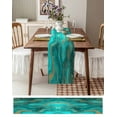 thumbnail image 3 of Turquoise Marble Table Runner 36 Inches, Farmhouse Modern Abstract Aesthetic Bed Runner Dresser Scarves Tabletop for Indoor Outdoor Parties/Ceremony/Banquet, 13"x 36", 3 of 8