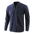 thumbnail image 1 of Camisa De Manga Larga Con Cuello Con Cordones Para Hombre, 1 of 3