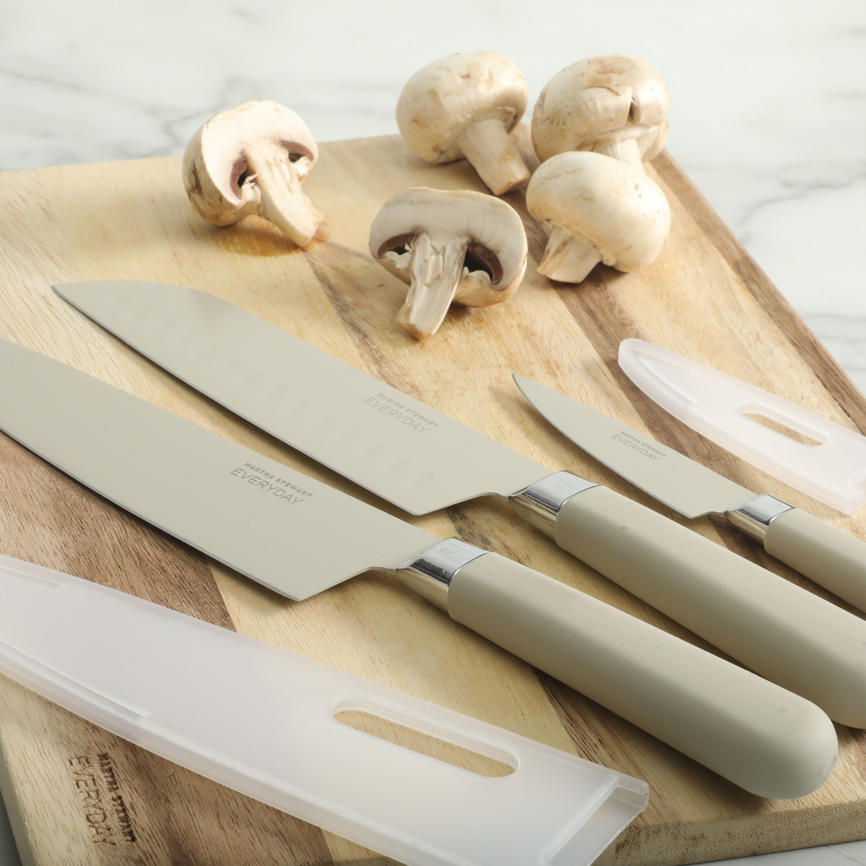 Martha Stewart Everyday Keston 6-Piece Stainless Steel Knife Set with Ergonomic Handles, Grey