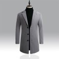 thumbnail image 3 of Abrigo de lana para hombre de otoño e invierno Abrigo largo de invierno Abrigos y chaquetas de lana para hombre, 3 of 5