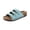 Sky Blue, variant on Three Buckle Cork Slide Sandals, Adjustable Strap Open-Toe Slippers, Slip-On Wedge Sandal for Women –Low Profile Wedge With Arch Support, Adjustable Fit for Walking Comfort, Black 5.5