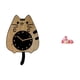 thumbnail image 1 of Reloj de pared con forma de gato, adorno silencioso para colgar en la cocina, la oficina o como decoración para inauguración de casa. Figura de ciervo, 1 of 8