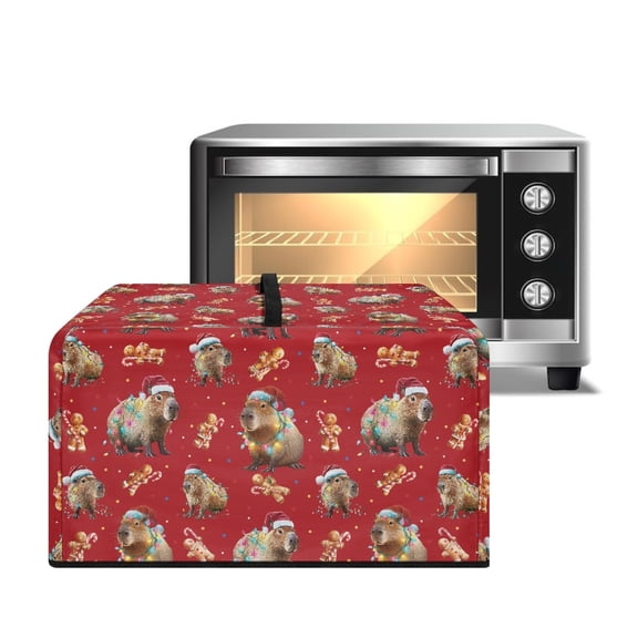 TSOVTHRID Capybara Gingerbread Man Red Print Toaster Oven Cover Microwave Oven Dust Cover Christmas Decor Oil-Proof Kitchen Appliance Protector Fingerprint Protection, 20.9"W x 15.7"D x 12.4"H, L
