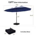 thumbnail image 6 of LAUSAINT HOME 13ft Double Sided Patio Umbrellas with Base & Crank Handle for Garden, Poolside, Navy Blue, 6 of 10