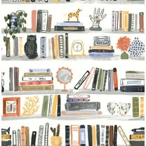 NuWallpaper Painterly Yellow Shelf Stories Novelty Peel & Stick Wallpaper