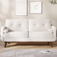 thumbnail image 4 of Gaderth 65" Mid Century Modern Couch Sofa Loveseat, 2 Seater Teddy Fleece Boucle Upholstered Deep Seat Couch for Home Furniture, 4 of 8