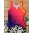 thumbnail image 3 of New Gradient Notched Neck Casual Tank T Shirt Elegant Hot Crop Top, 3 of 3