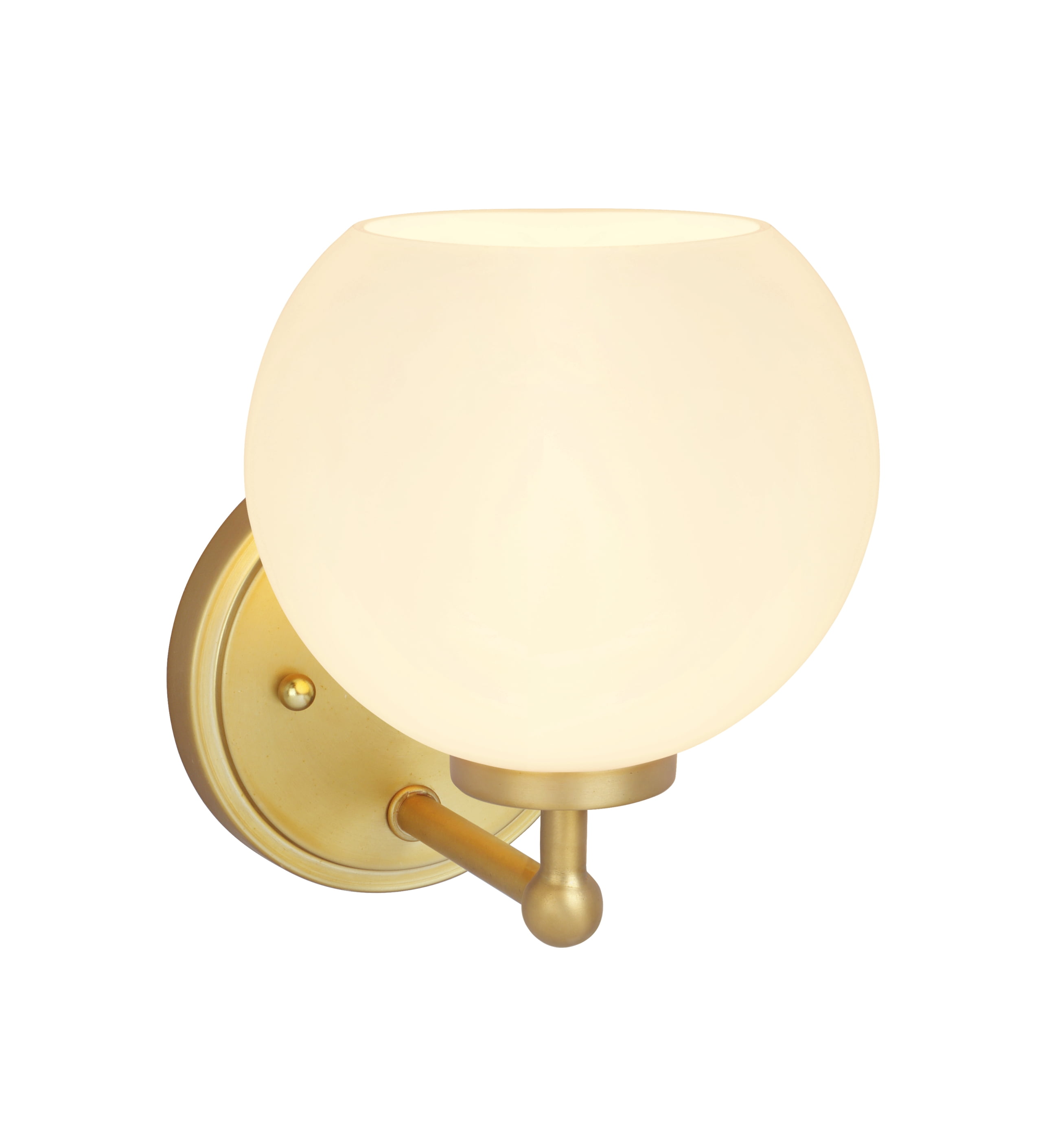 Aspen Creative 62222, One-Light Metal Bathroom Vanity Wall Light Fixture, 5-7/8" Wide, Transitional Design in Gold