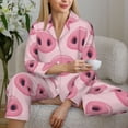 thumbnail image 6 of Yiaed Pig Nose Print Pajamas Women's Long Sleeve Sleepwear Soft Button Down Loungewear Pjs Lounge Set Nightwear Womens Pajama Pants-XX-Large, 6 of 7