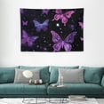 thumbnail image 2 of PRATYUS  Butterfly Tapestry for Wall Decor,Fantasy Purple Butterflies Tapestries,Black Night Sky Wall Hanging Blanket for Bedroom Living Room Dorm Party Decorations 60x40 Inch 60x40in, 2 of 7
