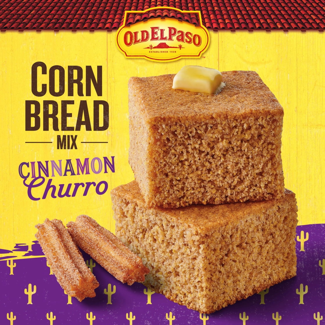 (6 pack) Old El Paso Cornbread Mix, Cinnamon Churro, Baking Mix, 13.5 oz