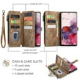 thumbnail image 3 of CaseMe Case for Samsung Galaxy S20 Wallet Case for Women Men, Fashion Durable PU Leather Magnetic Flip Lanyard Strap Wristlet Zipper Card Holder Wallet Phone Case for Samsung Galaxy S20 6.2-inch, 3 of 11