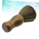 thumbnail image 1 of Cepillo plumero para el cuello con cerdas de lana suave y mango redondo de madera para uso en salones de belleza y en el hogar., 1 of 5