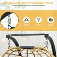 thumbnail image 4 of Dextrus Outdoor Double Hanging Egg Swing Chair: Cozy Seating for Two, Wicker Rattan Love Seat with Cushions, 500lbs Weight Capacity, Perfect for Patio, Balcony, Poolside, Round Khaki, 4 of 5