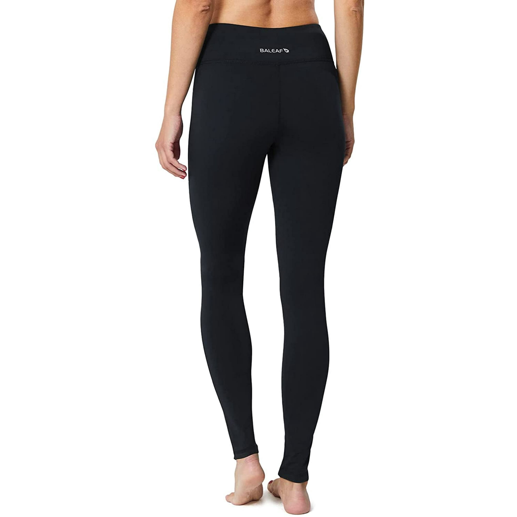 Yeashow Women s Fleece Lined Leggings Thermal Winter Warm Yoga Pants High Waisted Inner Pocket Black