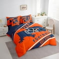 thumbnail image 3 of Erosebridal American Football Bedding Sets Twin Size, Soccer Sports Bed Sheets Set, Orange Navy, Denver, Ultra Soft 7 Pieces, 3 of 8