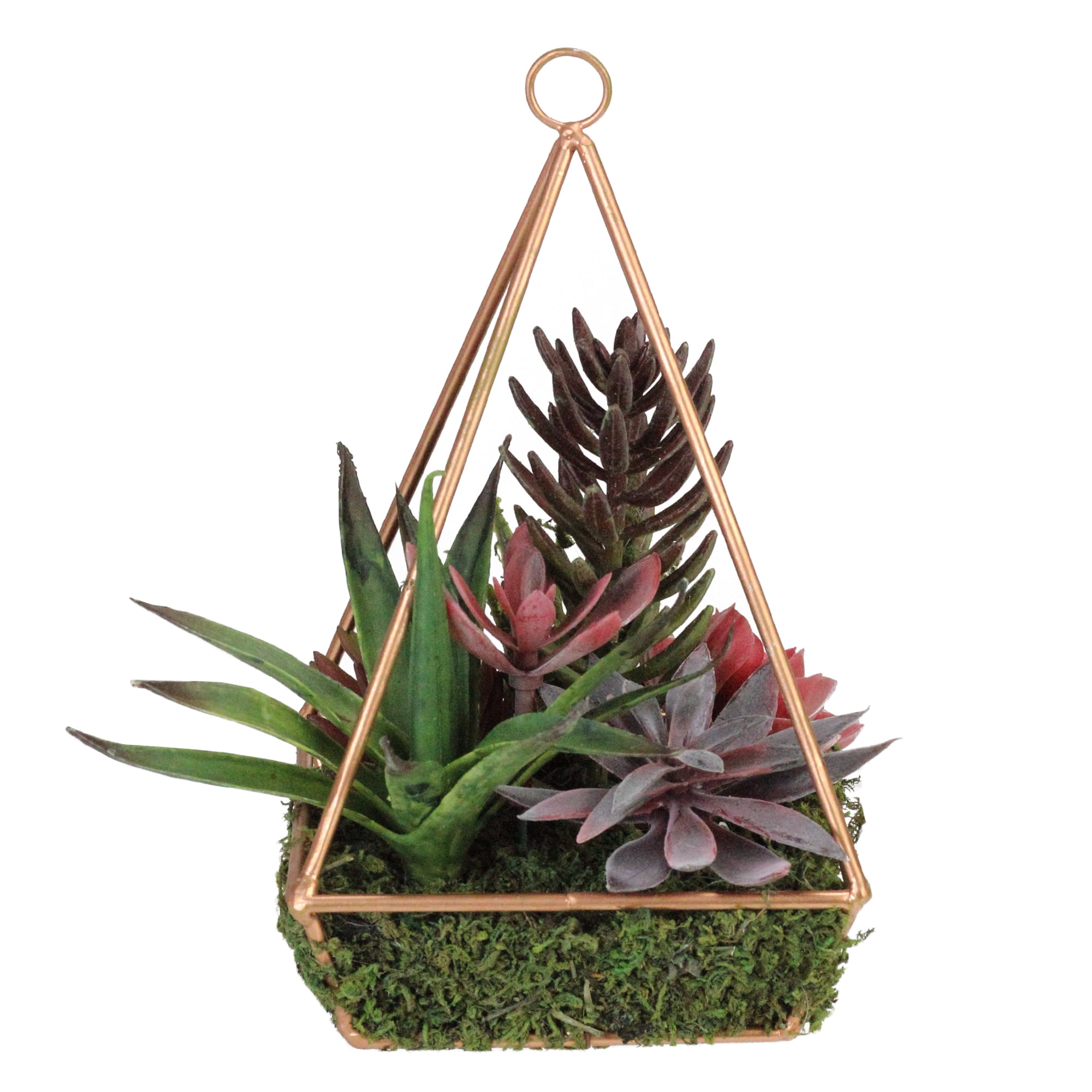 Northlight 9' Succulent Artificial Arrangement in Copper Wire Terrarium - Green/Brown