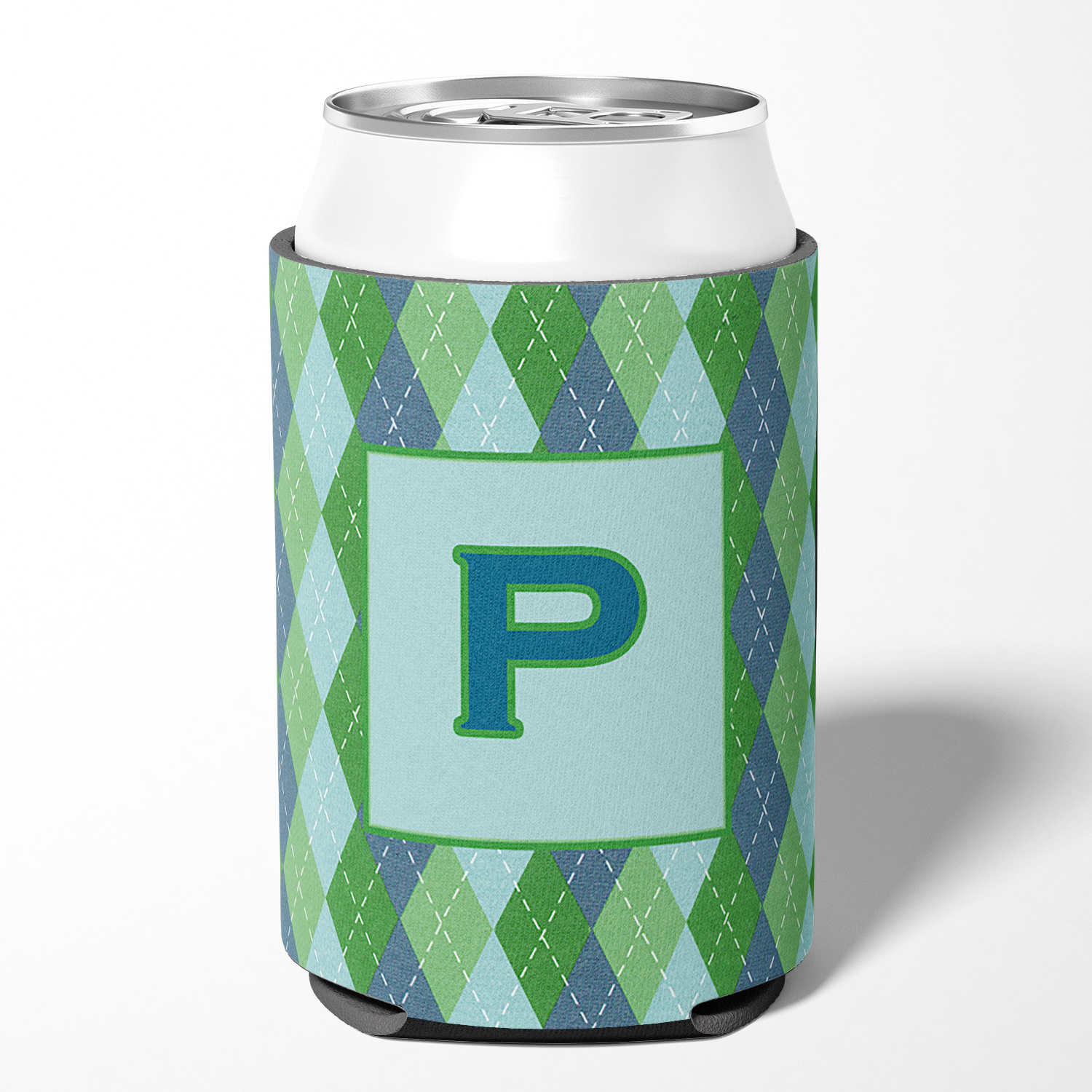 Letter P Initial Monogram - Blue Argoyle Can or Bottle Hugger