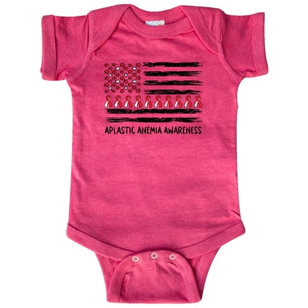

Inktastic Aplastic Anemia Awareness Red and White Ribbons and Flag Gift Baby Boy or Baby Girl Bodysuit