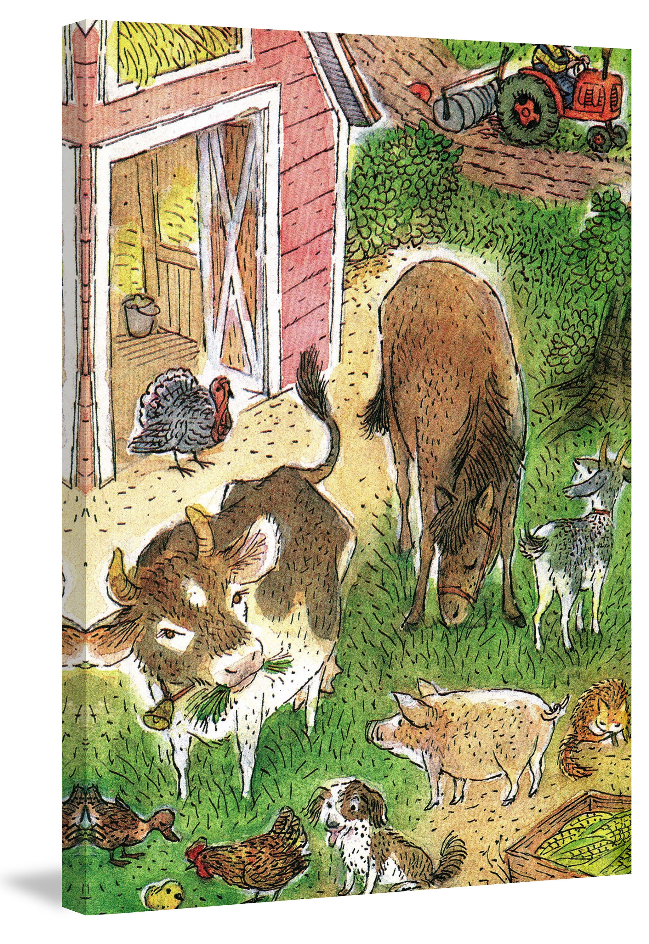 "Farm Animals" Painting Print on Wrapped Canvas
