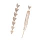 thumbnail image 4 of 1 par de pendientes asimétricos con forma de corazón, colgantes para mujer, elegantes pendientes de oro rosa., 4 of 6