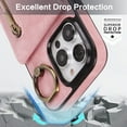 thumbnail image 3 of VENINGO for iPhone 16 Pro Wallet Case 6.3" with Ring Holder, Zipper Wallet Slot PU Leather Holder Magnetic Lock Lightweight Shockproof Full Body Protective Cover for iPhone 16 Pro, Rose Gold, 3 of 8